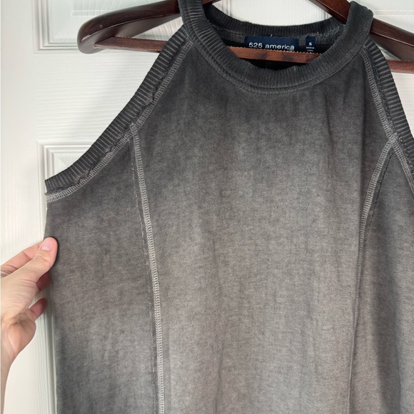 525 American Halter Terry Sweater Dress Charcoal Grey Ombré Womens Size Small - Picture 2 of 8